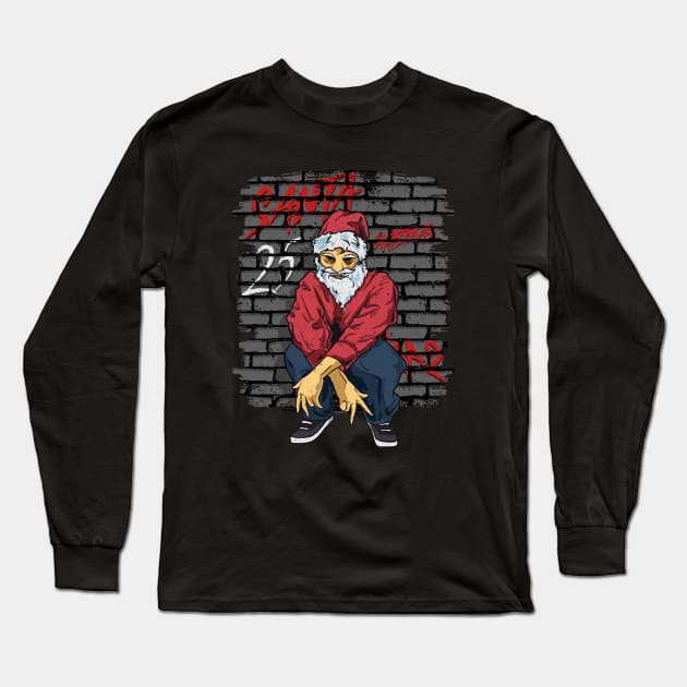 Merry Gangster Santa Long Sleeve T-Shirt by AngelFlame